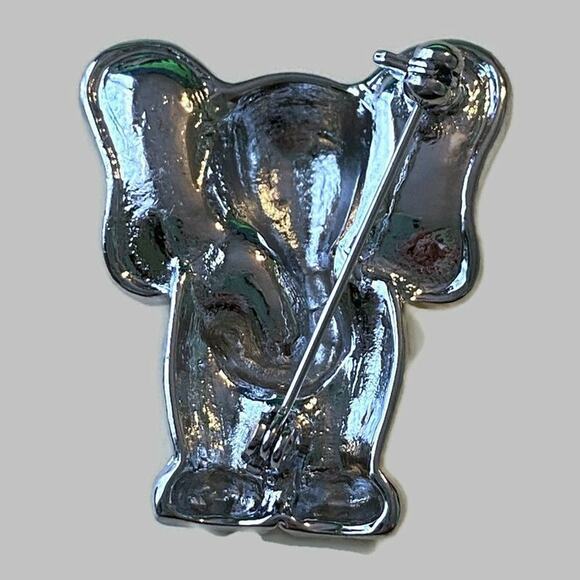 Elephant Brooch Asian Inspired Safari Encrusted Shimmer Pin Circus Novelty - Picture 6 of 7